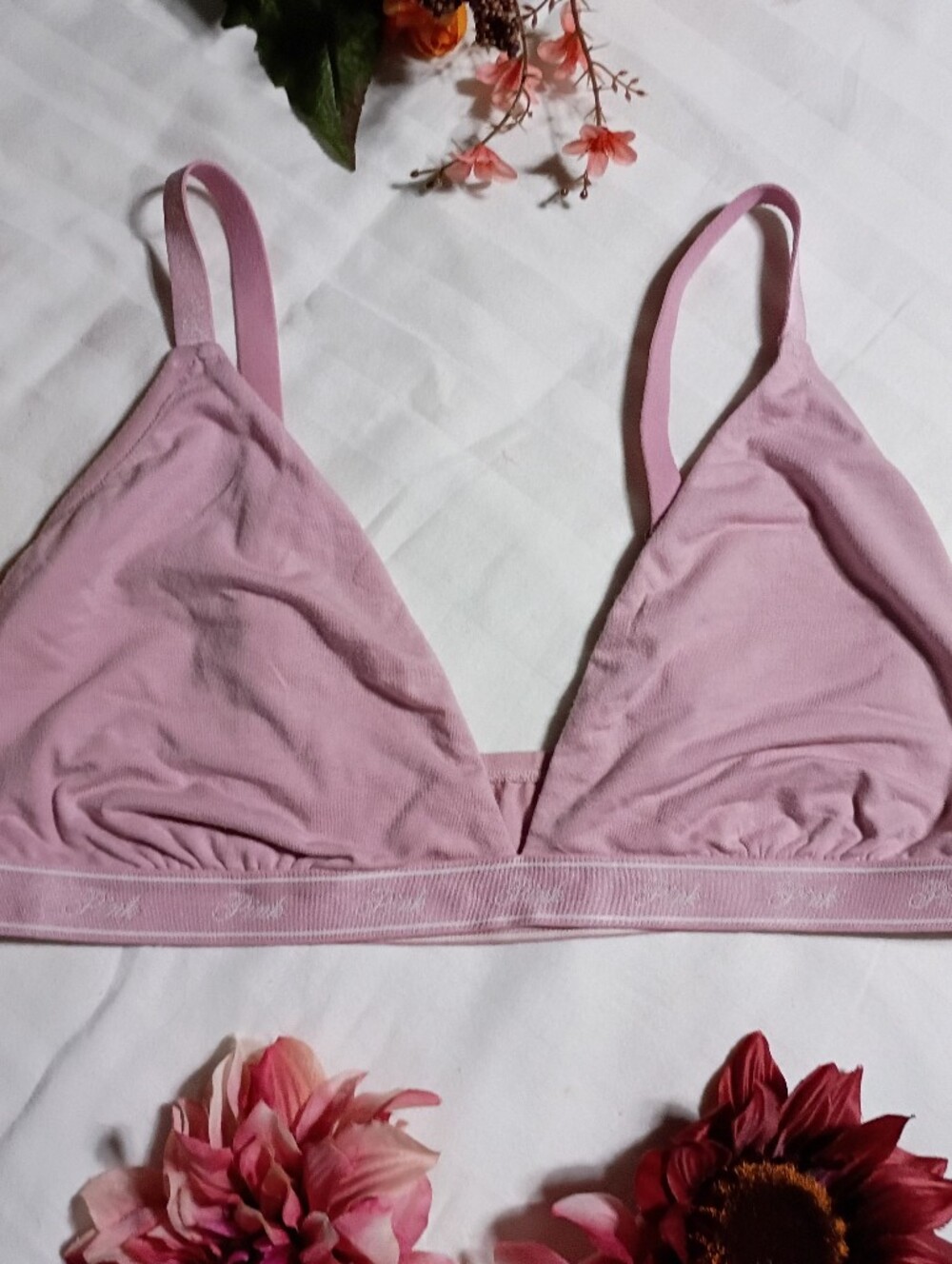 PINK Victoria's Secret Soft Wireless Bralette in Mauve